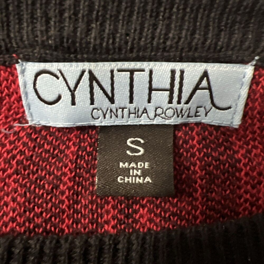 Cynthia Rowley Vintage 90s Womens S Cotton Knit Stretch Top Ruffled Bottom Check - Picture 8 of 9